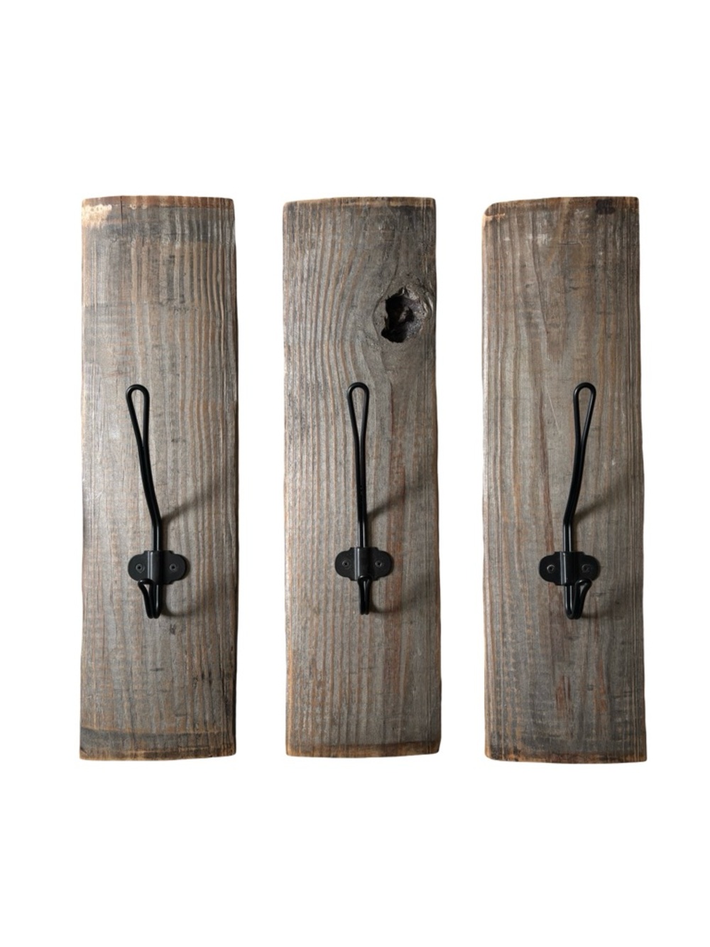 Handmade Reclaimed Wood Coat Hooks ~Set of 3